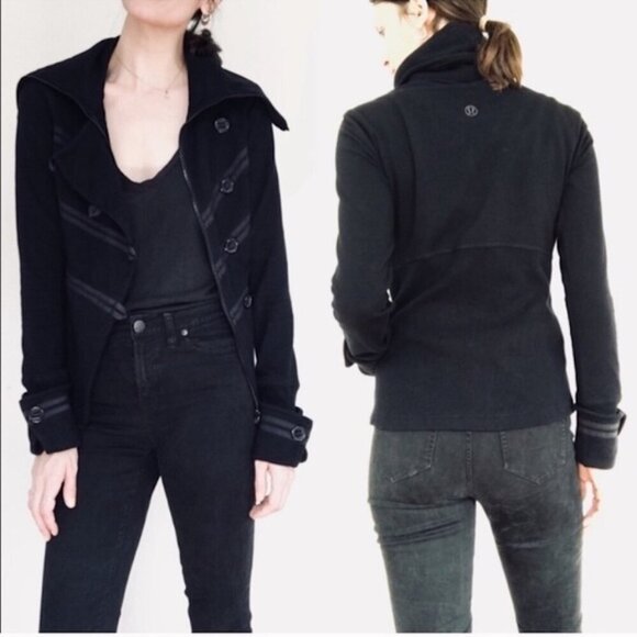 Lululemon - Admiral Jacket in Military Grey, sz 6 - Cotton Fleece, 6 - RARE - Picture 2 of 10